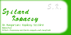 szilard kopacsy business card